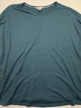 CJ Banks Teal Knit Crew Neck Sweatshirt